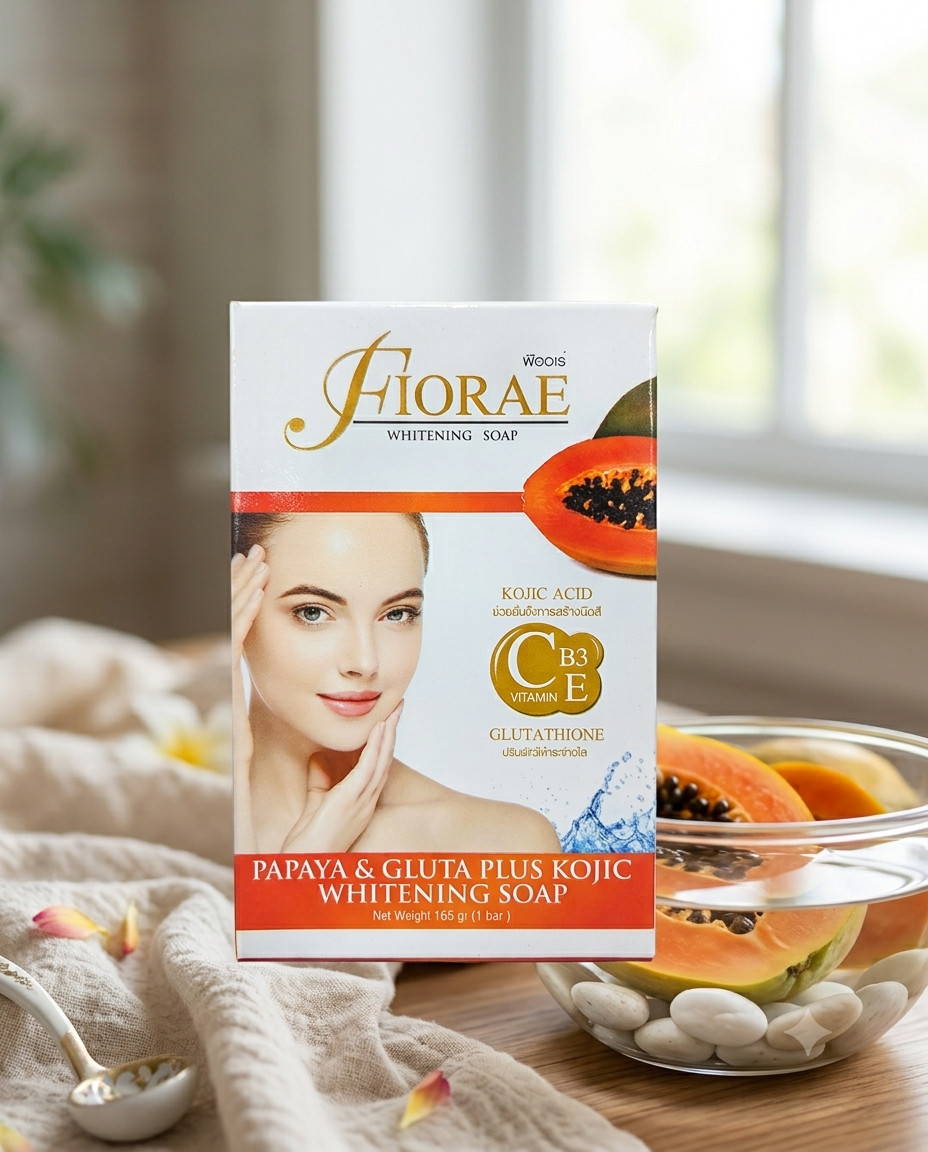 FIORAE Papaya & Gluta Plus Kojic Whitening Soap (165g)