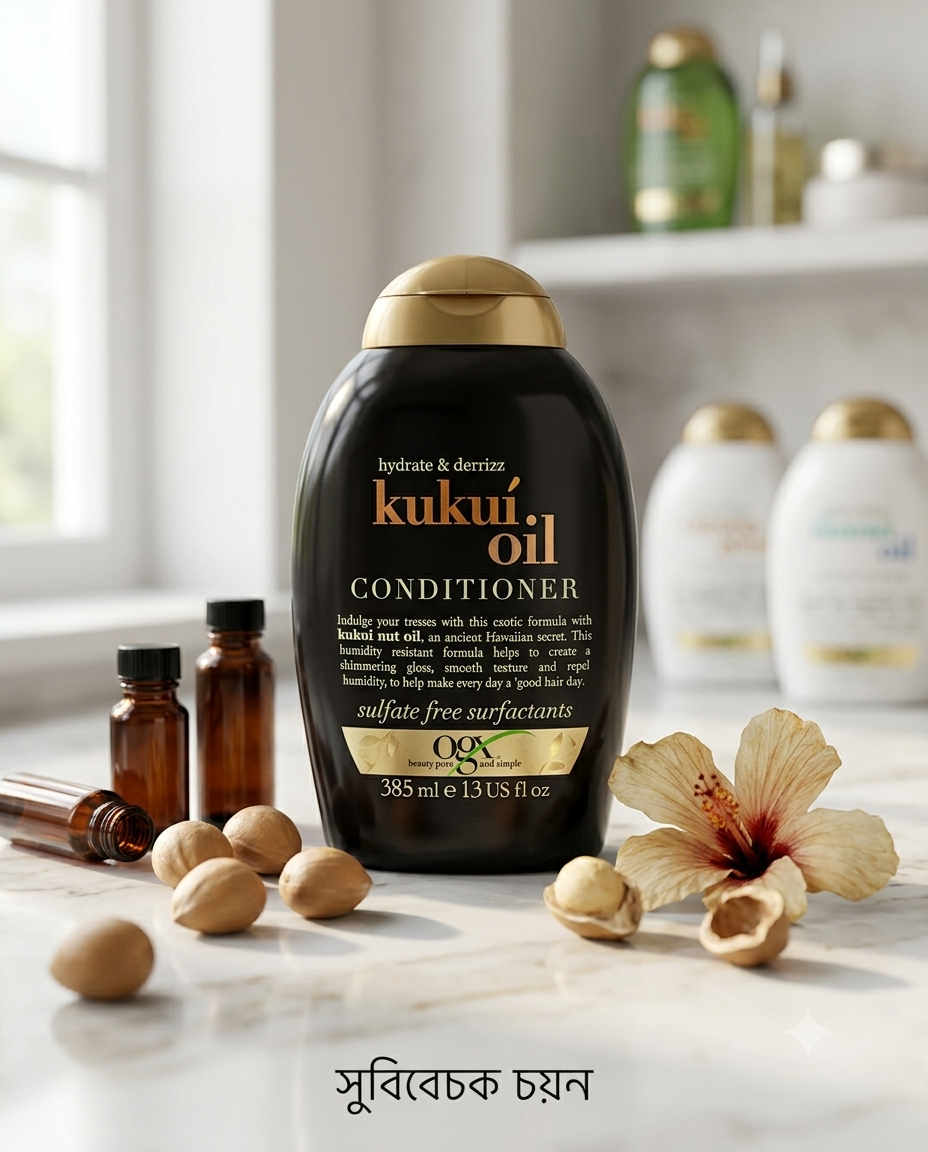 OGX Hydrate & Defrizz + Kukui Oil Conditioner (385ml / 13 fl. oz.)